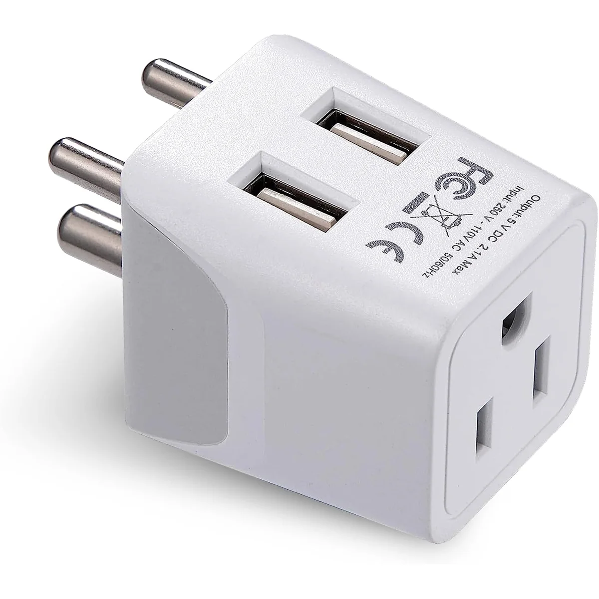 Universal travel adapter with USB-C (Type C/D) — Nepal runs Type C, D and M — your plug fits none of them