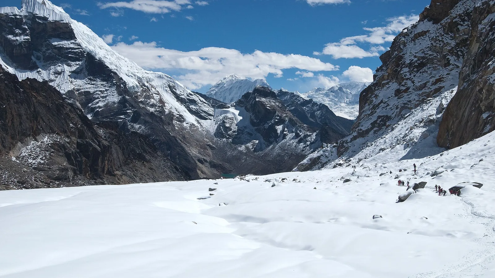A high pass on the Everest Three High Passes trek in the Khumbu (Everest region), Nepal — Kongma La, Cho La and Renjo La, reached via Lukla and unaffected by the 2026 Rasuwa flood