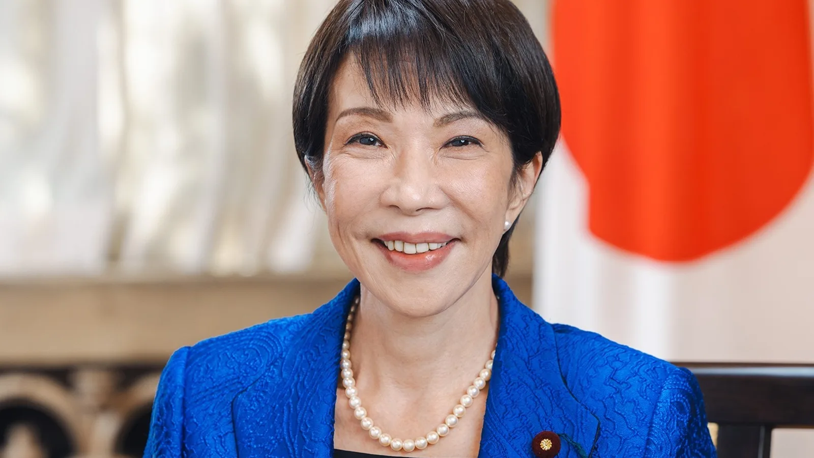 Official file portrait of Japanese Prime Minister Sanae Takaichi — Takaichi offered condolences over the 2026 Nepal floods in a post on X; this is a file portrait, not an image of the disaster