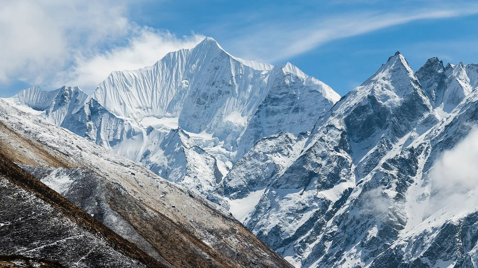 File photo: Mt. Gangchempo above Kyanjin Gompa in the Langtang Valley, Nepal - a context image, not the 26 August 2026 flood.