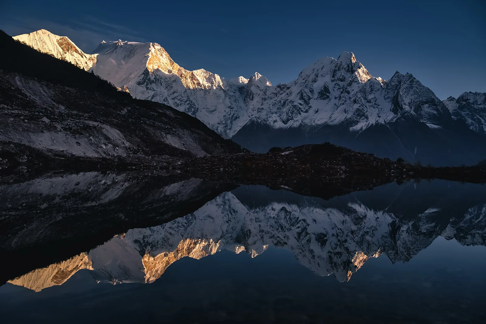 Mount Manaslu, the 8,163m peak first climbed by a Japanese team in 1956, Nepal