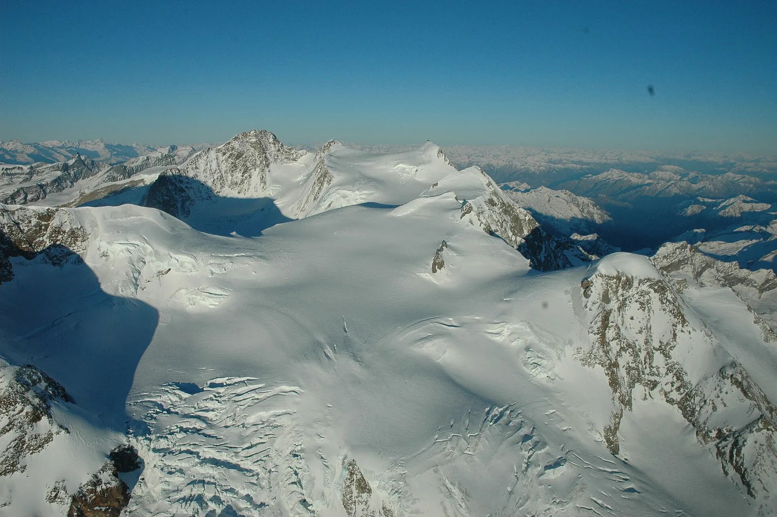 A glacial crevasse on the Monte Rosa massif in the Alps