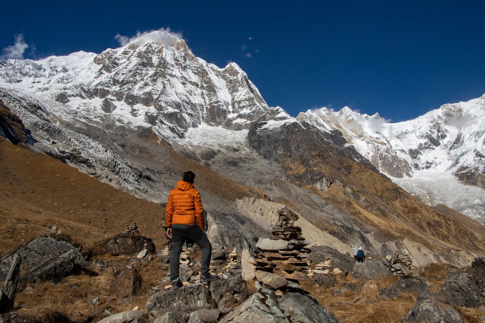 Clear autumn skies over the Annapurna range, Nepal