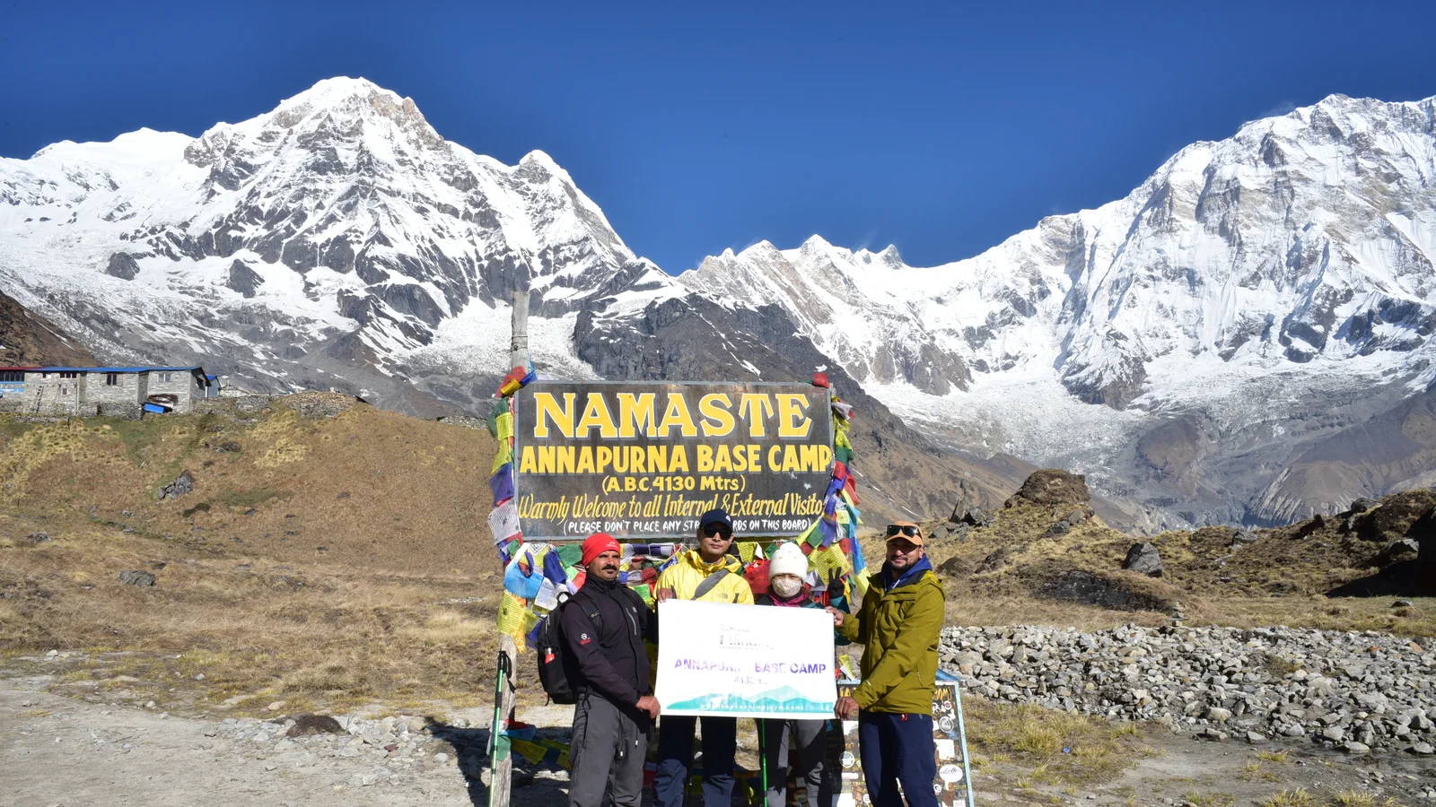Trekkers at Annapurna Base Camp, Nepal