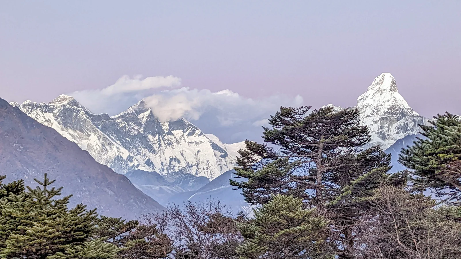 View of Mount Everest from Syangboche Village, during Everest Base Camp Trek in 2023