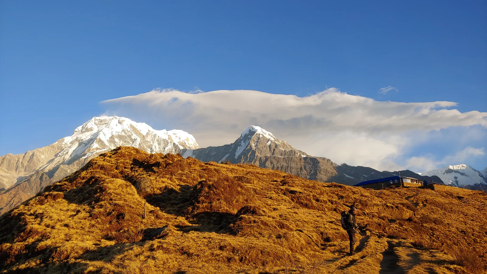 Golden Hour View from Badal Dada in Mardi Himal Trek